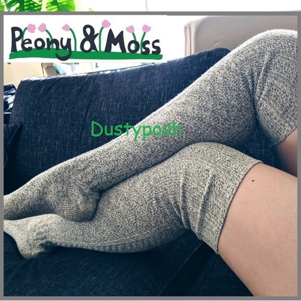 Peony & Moss Thigh High Boot Socks Over Knee Socks Cable Knit Anthropology Fall